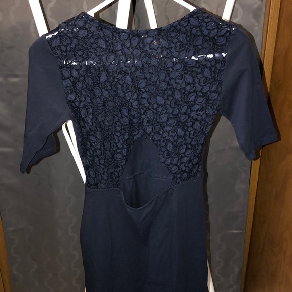 Talula navy blue dress with laced cross back - Picture 2 of 2